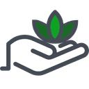 Relaxanator logo: a lotus flower resting in an open hand